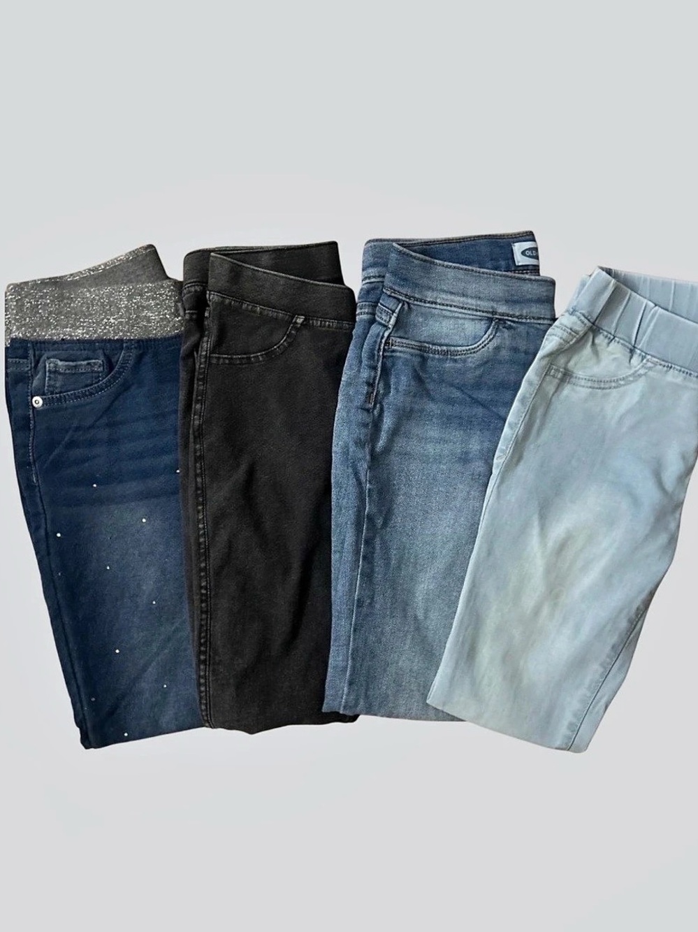 Stretch Denim Pull-On Leggings (Set of 4)